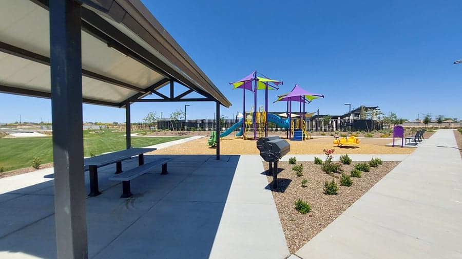 Community playground, picnic ramada, and BBQ grills