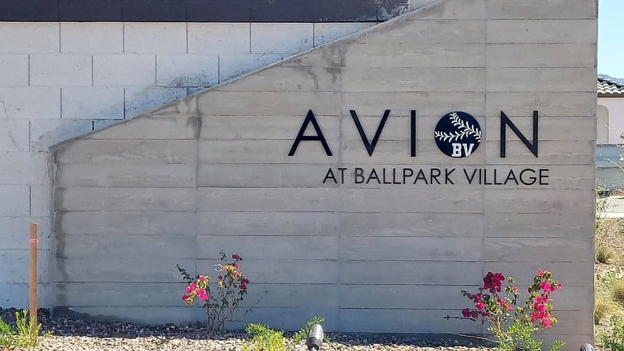 Avion at Ballpark Village community entrance sign